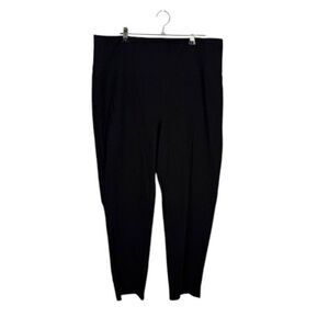 Eileen Fisher Viscose Elastane Pull On Pants Black Ankle Size Large